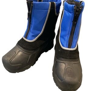 Itasca Kids Blue and Black Zipper Winter Snow Boots Size 2